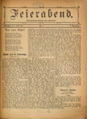 Feierabend. 1896 = Jg. 7