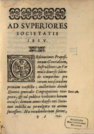 Ordinationes praepositorum generalium instructiones et formulae communes toti societati : Auctoritate V. Congregationis generalis recognita