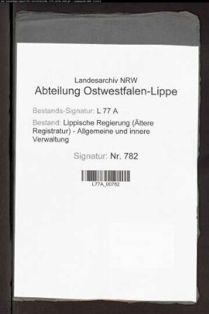 Anstellung der Hebungsbeamten beim Amt Barntrup