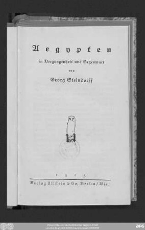 Aegypten in Vergangenheit und Gegenwart