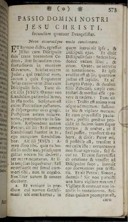 Passio Domini Nostri Jesu Christi, secundùm quatuor Evangelistas.