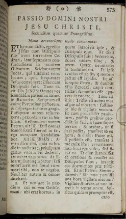Passio Domini Nostri Jesu Christi, secundùm quatuor Evangelistas.
