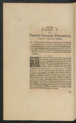 Caput V. De Virtutis Principiis Dispositivis, Vulgo: Virtutis Mediis.