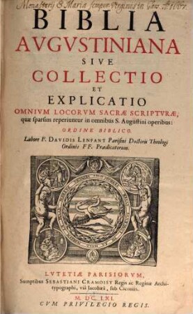 Biblia Augustiniana ..., 1
