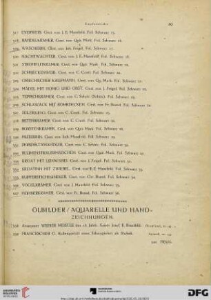 Ölbilder/Aquarelle und Handzeichnungen (Nr. 338-348)
