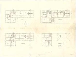 Thiersch, Friedrich von; Unterschondorf am Ammersee (Bayern); Landerziehungsheim Lohmann - Souterrain, Grundriss EG Grundriss 1. OG, Grundriss DG