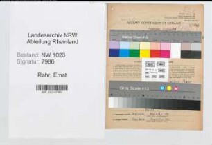 Entnazifizierung Ernst Rahr , geb. 06.11.1906 (Schlosser)