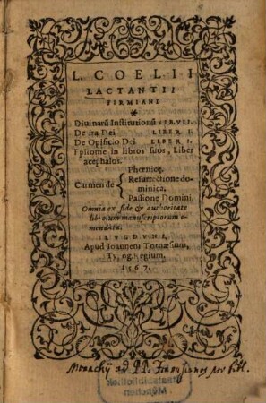Divinae Institutiones : Lib. VII.