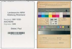 Entnazifizierung Paul Siebel , geb. 20.03.1912 (Steiger)