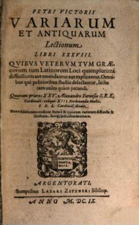 Variarum lectionum libri 38