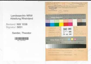 Entnazifizierung Theodor Sander , geb. 01.11.1917 (Angestellter)