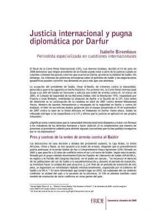 Justicia internacional y pugna diplomática por Darfur