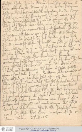 Postkarte vom 23.10.1905