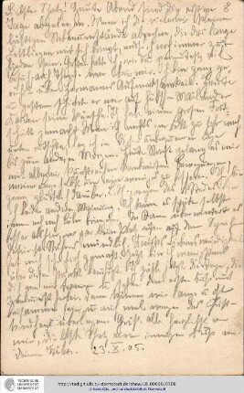 Postkarte vom 23.10.1905