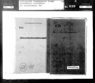 Etats- und Rechnungsergebnisse des Hofmarschallamts