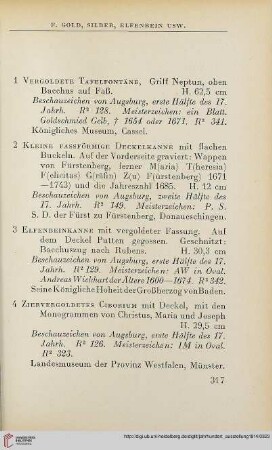 F. Gold, Silber, Elfenbein