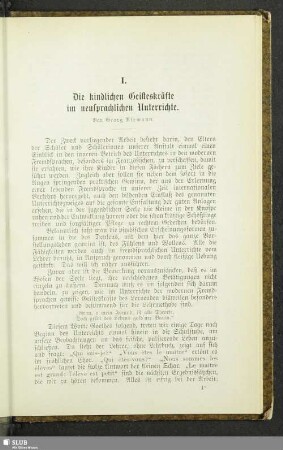 Die kindlichen Geisteskräfte im neusprachlichen Unterrichte