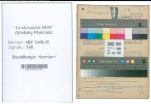Entnazifizierung Hermann Bastelberger , geb. 28.09.1903 (Ansager)