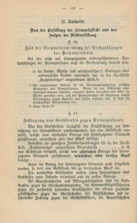 II. Abschnitt. Von der Erfüllung der Stempelpflicht und den Folgen der Nichterfüllung.