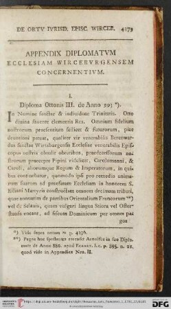 Appendix Diplomatvm Ecclesiam Wircebvrgensem Concernentivm