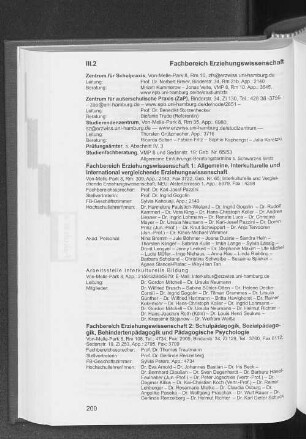 Fachbereich Erziehungswissenschaft 2: Schulpädagogik, Sozialpädagogik, Behindertenpädagogik und Pädagogische Psychologie