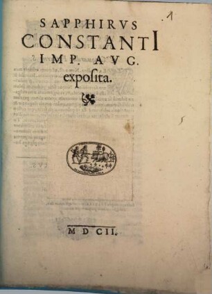 Sapphirus Constanti[i] Imp. Aug. exposita