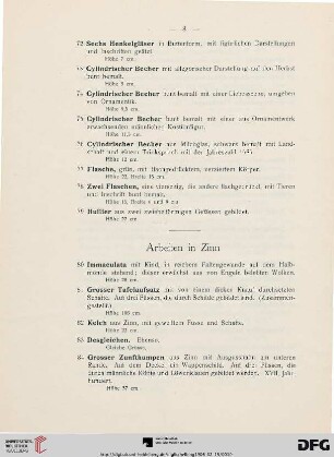 Arbeiten in Zinn (Nr. 80-115)