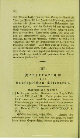 Repertorium der Lausitzischen Literatur