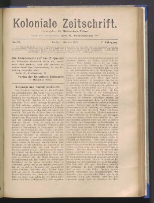 No. 20. Berlin, 1. Oktober 1903