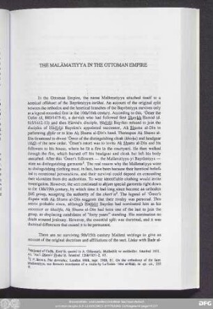 The Malāmatiyya In The Ottoman Empire