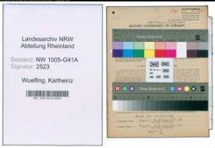 Entnazifizierung Karlheinz Wuelfing , geb. 16.03.1920 (Polizeibeamter)