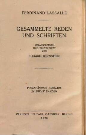 Gesammelte Reden und Schriften, 9. Das System der erworbenen Rechte ; 1,1