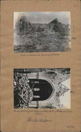 Inneres der durch feindl.. Artillerie zerstörten Kirche von Béthénivilles/Suippes