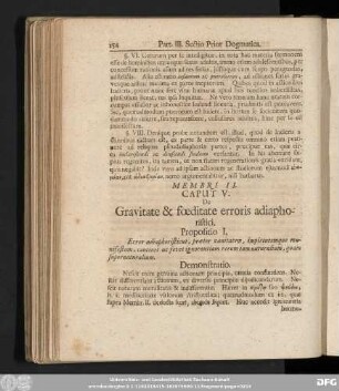Caput V. De Gravitate & foeditate erroris adiaphoristici.