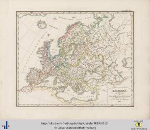 Europa, Flussgebiete und Höhenzüge.