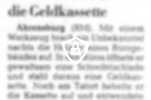 Einbrecher fand die Geldkassette