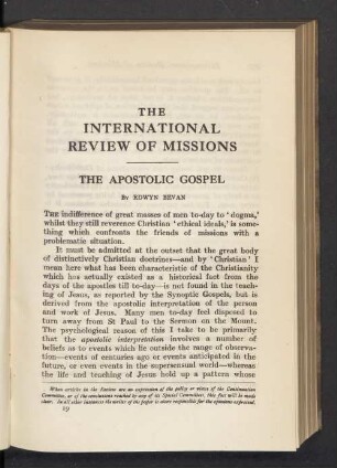 The apostolic gospel