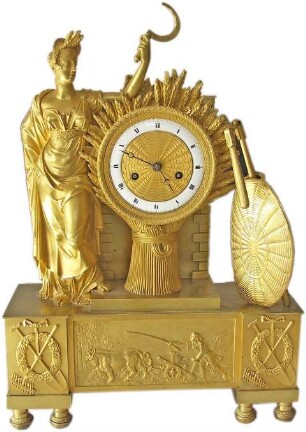 Französische Pendule mit der Darstellung der Göttin Ceres