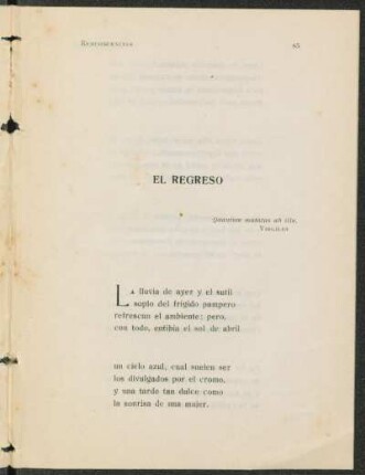 El regreso