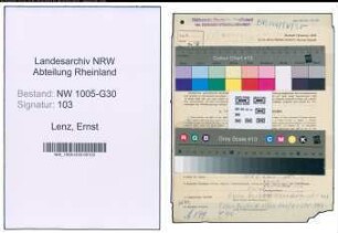 Entnazifizierung Ernst Lenz , geb. 13.01.1890 (Monteur)