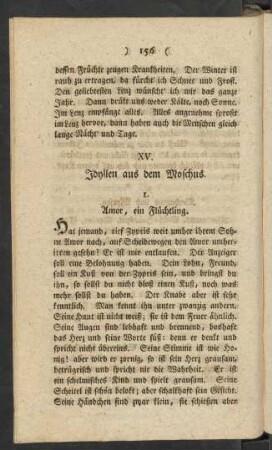 XV. Idyllen aus dem Moschus