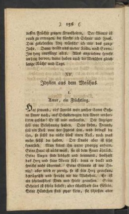 XV. Idyllen aus dem Moschus