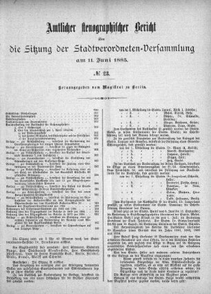 No. 23, 11. Juni 1885