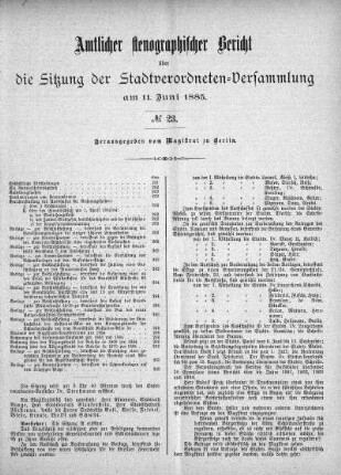 No. 23, 11. Juni 1885