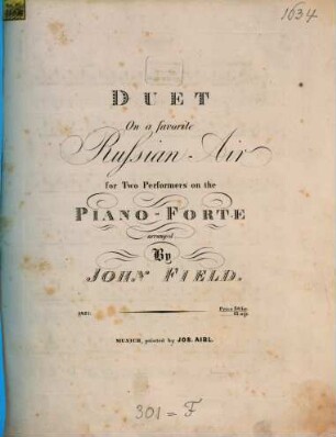 Duet on a favorite Russian air : for two performers on the piano-forte