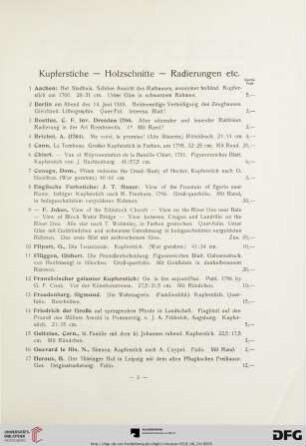 Kupferstiche - Holzschnitte - Radierungen etc. (Nr. 1 - 45)