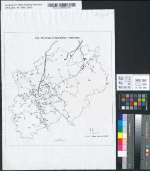 [Nordrhein-Westfalen-Programm 1975]. Gas- Fernnetz in Nordrhein-Westfalen. Erdgas Stand vom 1.1.1965.