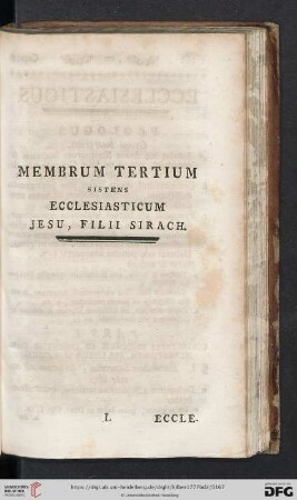Membrum tertium sistens Ecclesiasticum
