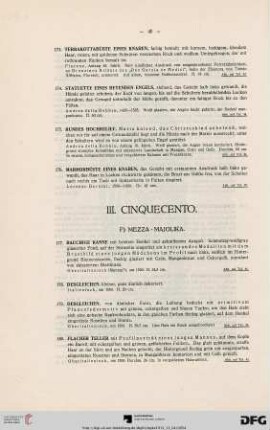 III. Cinquecento. (Nr. 177-382)