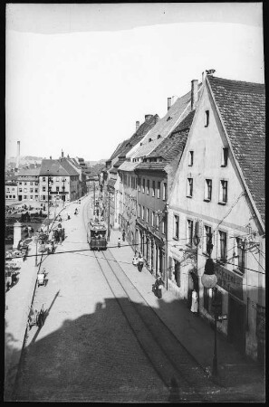 Freiberg. Untermarkt mit Straßenbahn